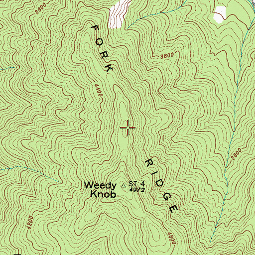 Topographic Map of Big Fork Ridge, NC