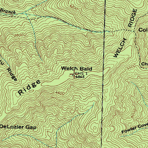 Topographic Map of Big Fork Ridge, NC