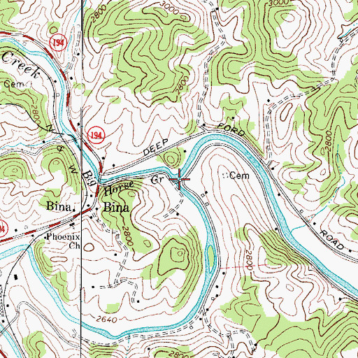 Topographic Map of Big Horse Creek, NC