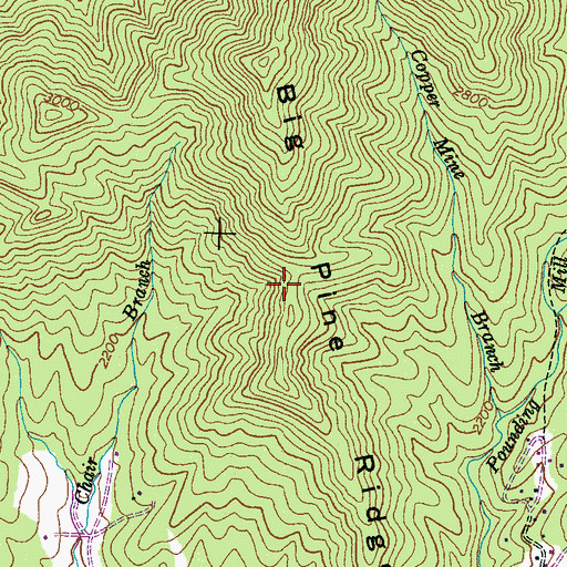 Topographic Map of Big Pine Ridge, NC