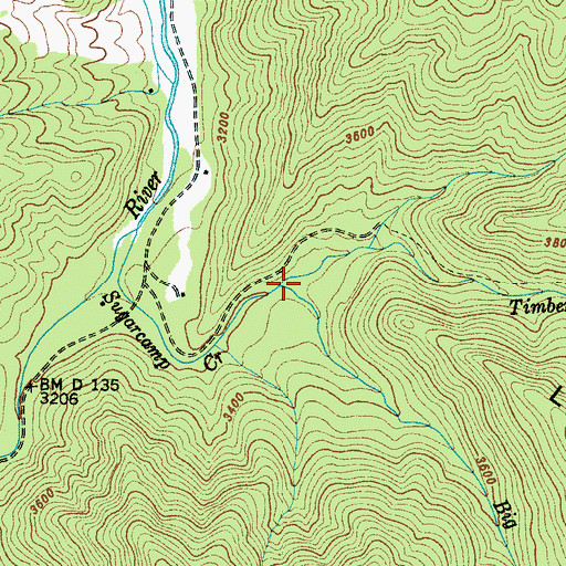 Topographic Map of Big Poplar Creek, NC