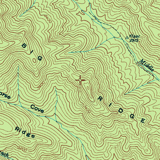 Topographic Map of Big Ridge, NC