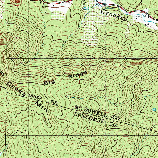 Topographic Map of Big Ridge, NC