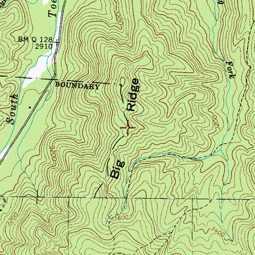 Topographic Map of Big Ridge, NC