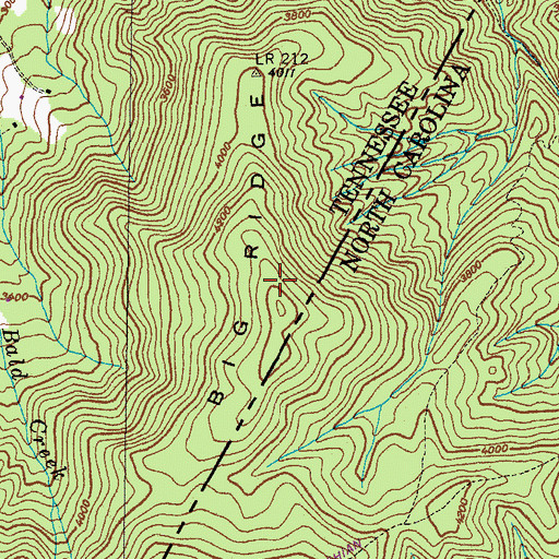 Topographic Map of Big Ridge, NC