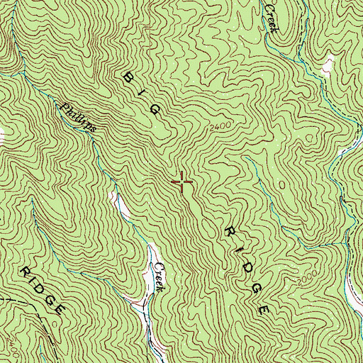 Topographic Map of Big Ridge, NC
