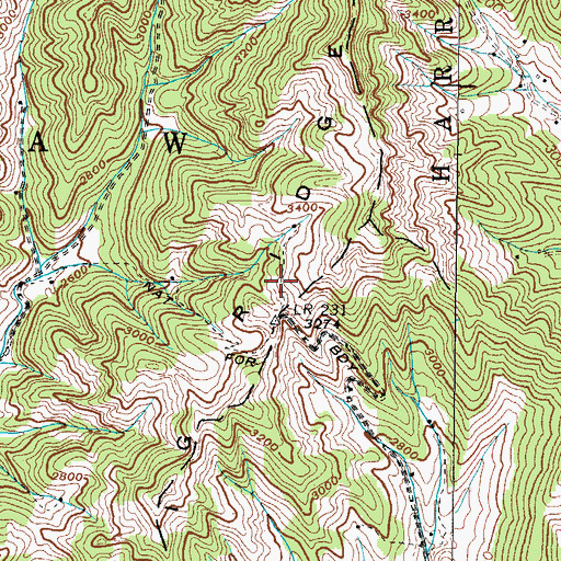 Topographic Map of Big Ridge, NC