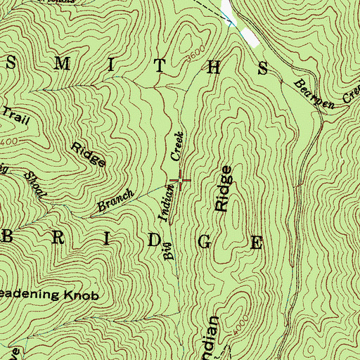Topographic Map of Big Shoal Branch, NC