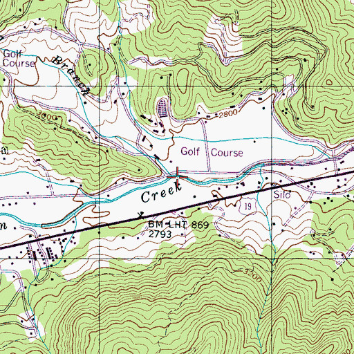 Topographic Map of Big Spring Branch, NC