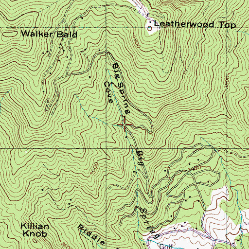Topographic Map of Big Spring Cove, NC