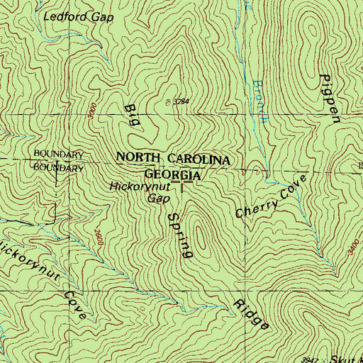 Topographic Map of Big Spring Ridge, NC