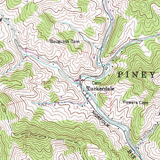 Topographic Map of Big Windfall Branch, NC