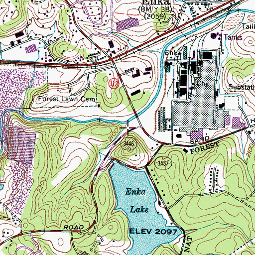 Topographic Map of Bill Moore Creek, NC