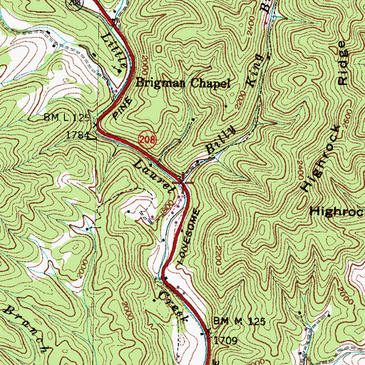 Topographic Map of Billy King Branch, NC