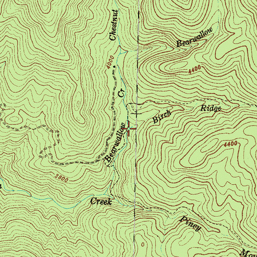 Topographic Map of Birch Ridge Creek, NC