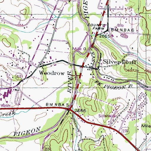 Topographic Map of Bird Creek, NC