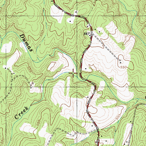 Topographic Map of Bishop Creek, NC