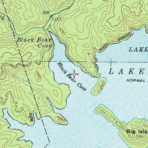 Topographic Map of Black Bear Cove, NC