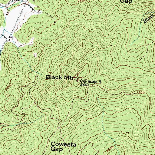 Topographic Map of Black Mountain, NC