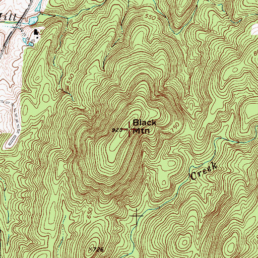 Topographic Map of Black Mountain, NC