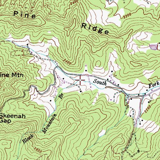 Topographic Map of Black Mountain Branch, NC