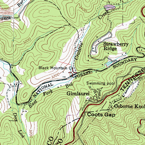 Topographic Map of Black Mountain Church, NC