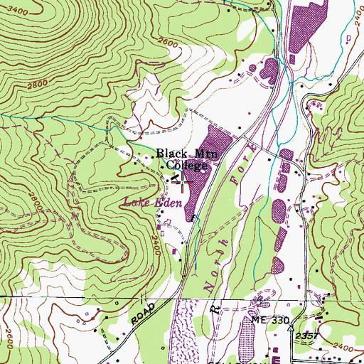 Topographic Map of Black Mountain College, NC