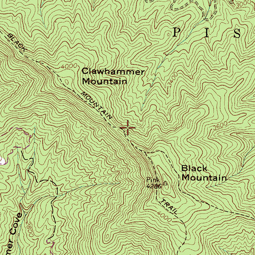 Topographic Map of Black Mountain Trail, NC