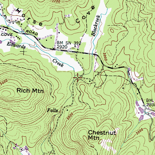 Topographic Map of Blackrock Branch, NC