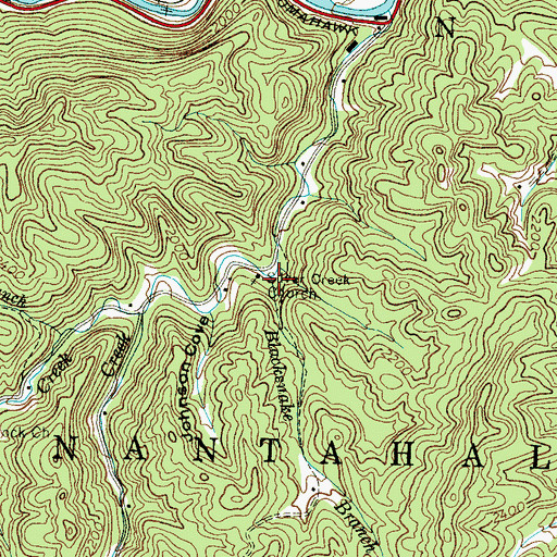 Topographic Map of Blacksnake Branch, NC