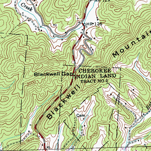Topographic Map of Blackwell Gap, NC