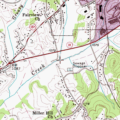 Topographic Map of Blair Fork, NC