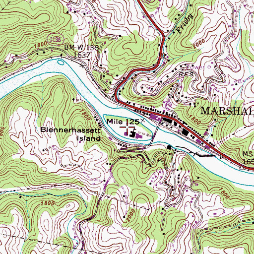 Topographic Map of Blennerhassett Island, NC