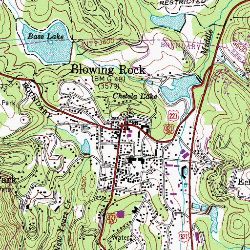 Topographic Map of Blowing Rock, NC