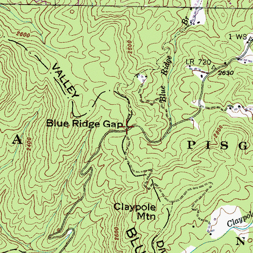 Topographic Map of Blue Ridge Gap, NC