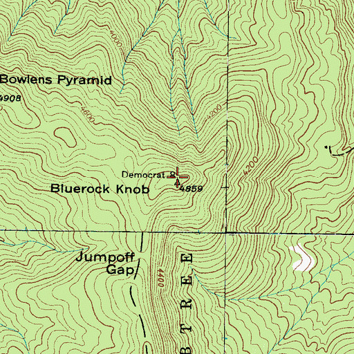 Topographic Map of Bluerock Knob, NC