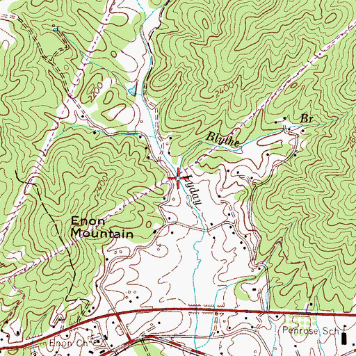 Topographic Map of Blythe Branch, NC