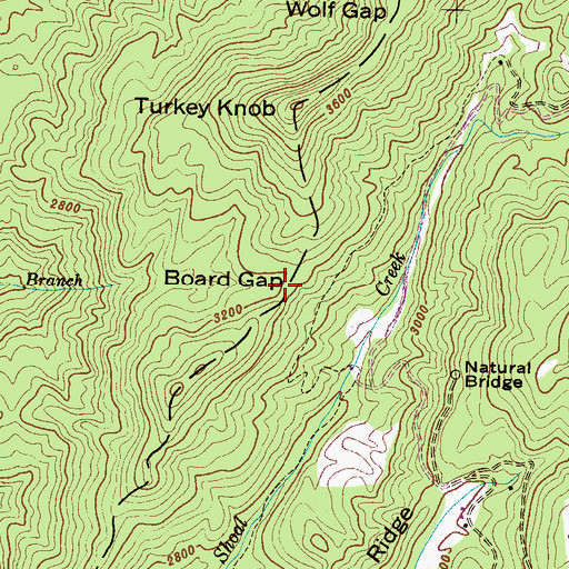 Topographic Map of Board Gap, NC