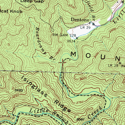 Topographic Map of Boardcamp Branch, NC