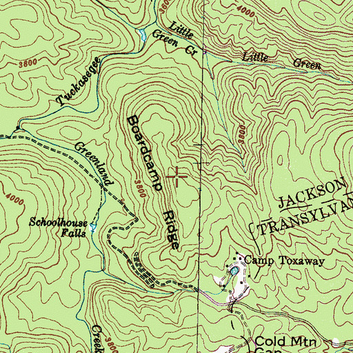 Topographic Map of Boardcamp Ridge, NC
