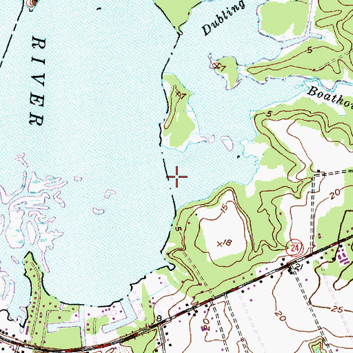 Topographic Map of Boathouse Creek, NC