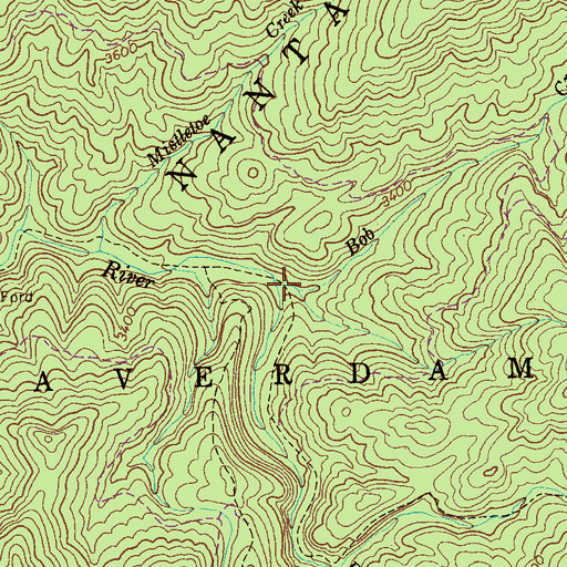 Topographic Map of Bob Creek, NC