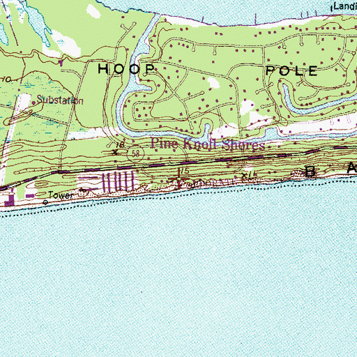 Topographic Map of Bogue Banks, NC