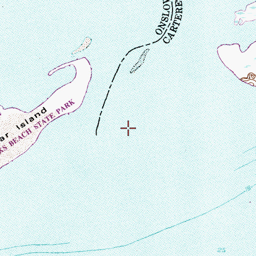 Topographic Map of Bogue Inlet, NC