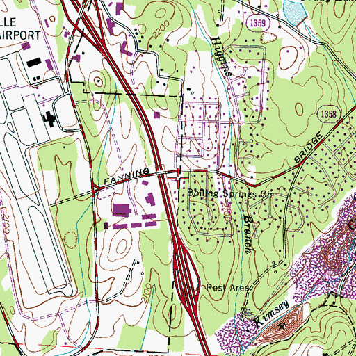 Topographic Map of Boiling Springs Church, NC