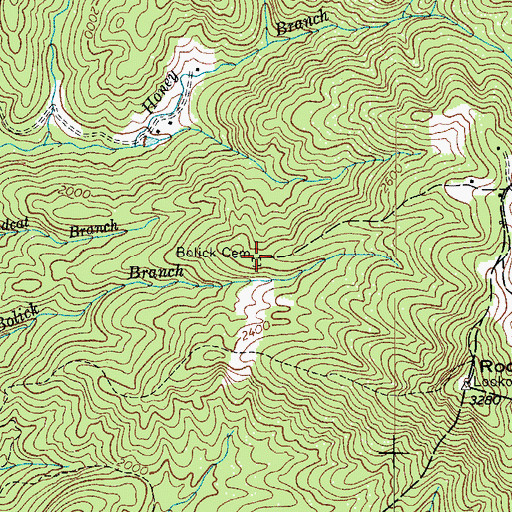Topographic Map of Bolick Cemetery, NC