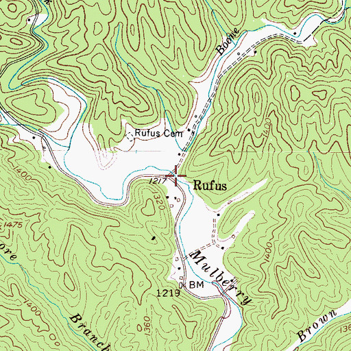 Topographic Map of Boone Fork, NC