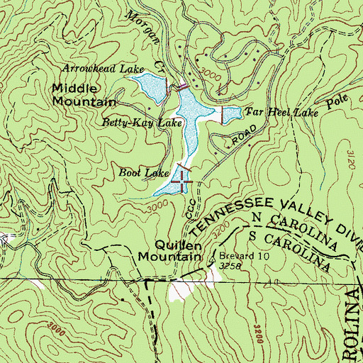 Topographic Map of Boot Lake, NC