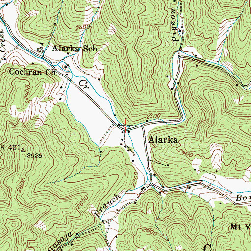 Topographic Map of Bowers Creek, NC