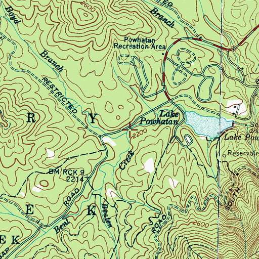 Topographic Map of Boyd Branch, NC